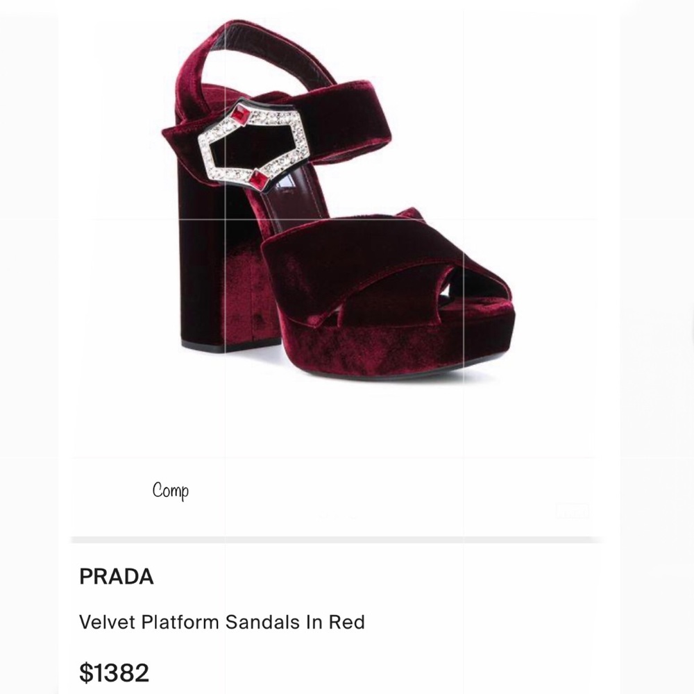PRADA purple velvet platform sandals, made in Italy, size 37.5 - Picture 6 of 16